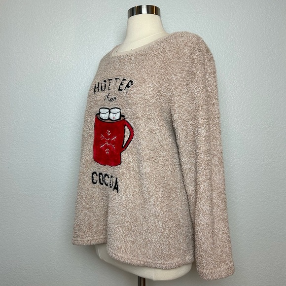 Secret Treasures Sleepwear Women's Soft Fleece Sweatshirt HOTTER THAN COCOA Sz M - Picture 4 of 6